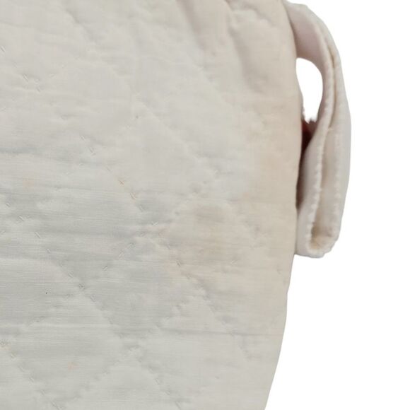 Christmas Stocking Set Vintage Quilt and Lace Two Red Cream Cottage Farmhouse - Picture 15 of 16